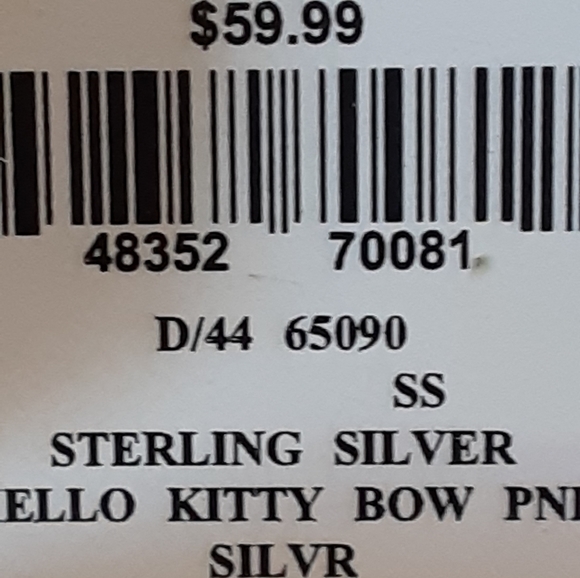 Sterling Silver Hello Kitty Bow Necklace - Picture 7 of 7